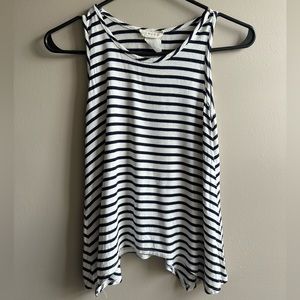 Btween flowy black and white striped tank top